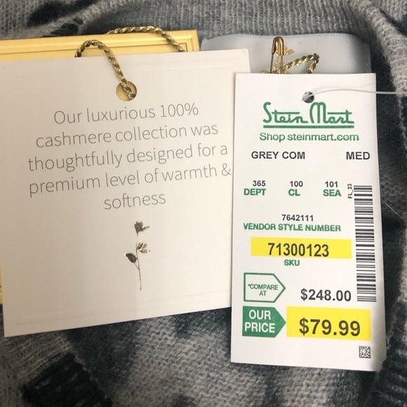 NWT Belle France 100% Cashmere Leopard Print Sweater | Size M - Picture 9 of 9